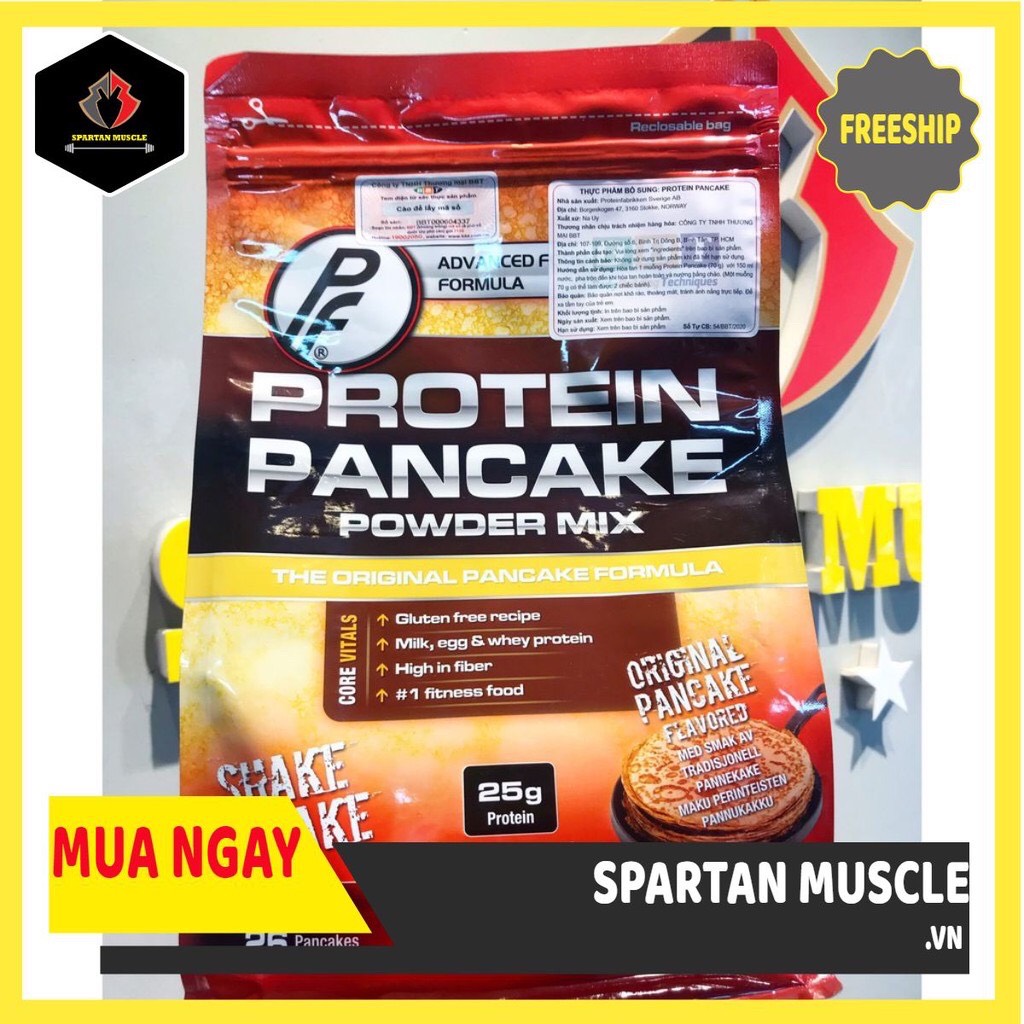 [Chính Hãng BBT] Bánh Protein Pancake Ăn Vặt, Ăn Sáng ,Bữa Ăn Phụ Thông Minh - Bột làm bánh Protein Thực Phẩm Hỗ Trợ Bổ Sung Dinh Dưỡng Cao cấp từ Na Uy (Túi 910g)