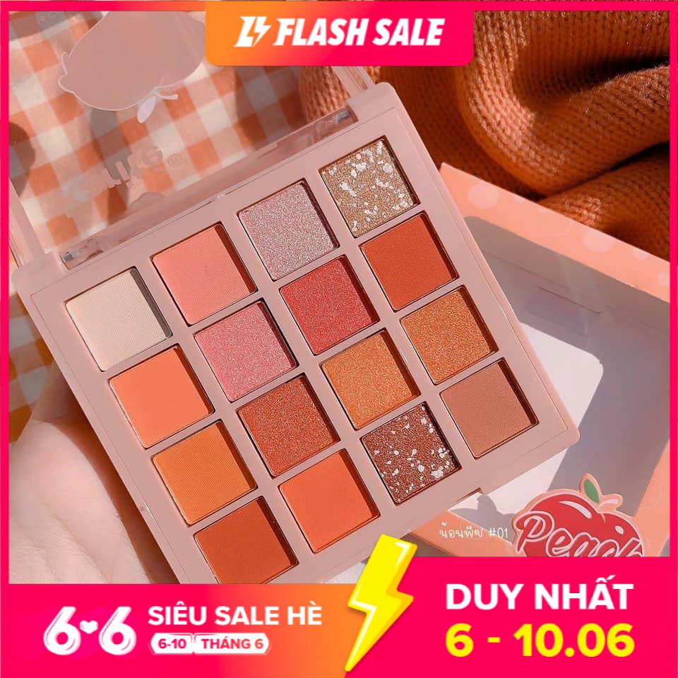 Phấn Mắt Nhũ Lì Karite Peach 16 Colour Eyeshadow Paltte 16 ô