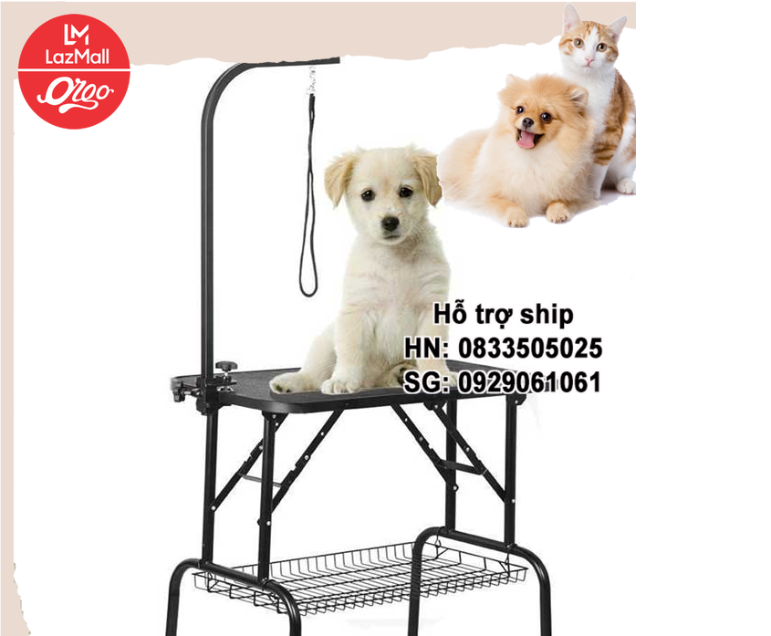 Orgo - Bàn cắt tỉa lông chó mèo hình chữ nhật chuyên dùng cho spa grooming thú cưng