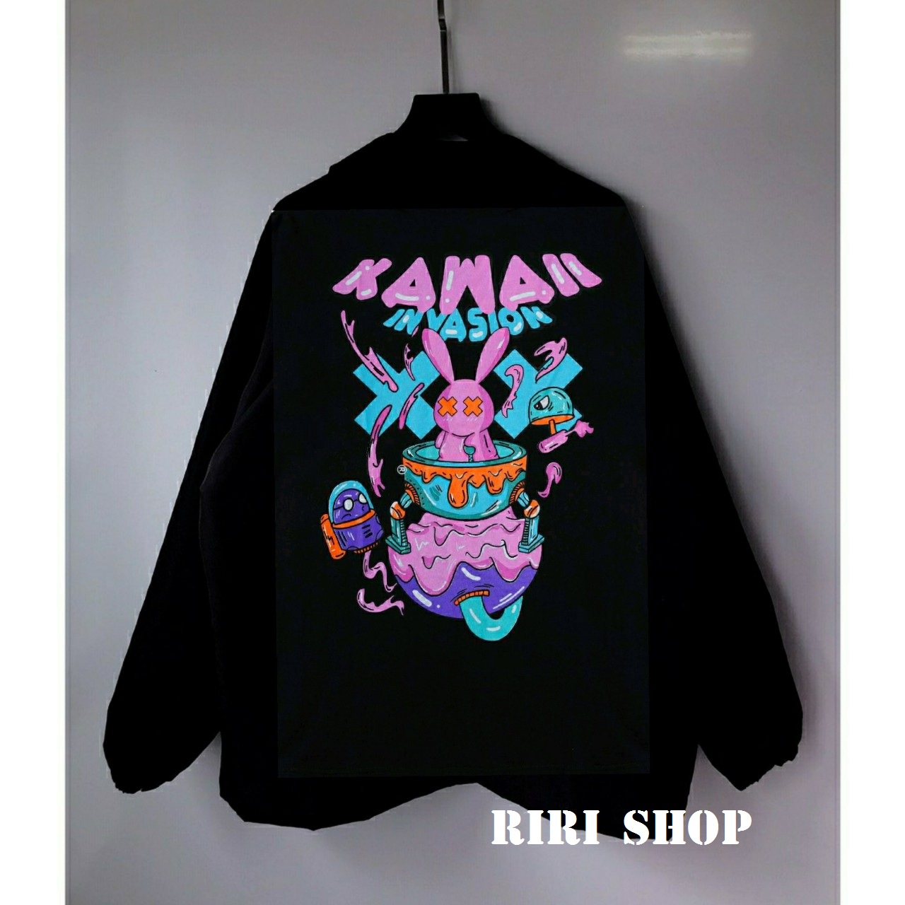 Áo Khoác KAWAII Jacket Cổ Bẻ Unisex Nam Nữ Dù 2 Lớp Phong Cách