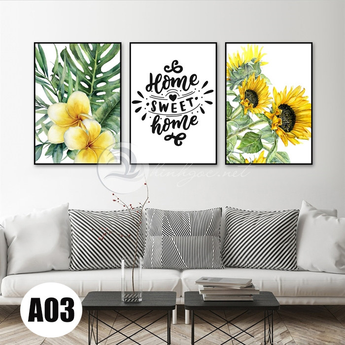 Tranh canvas ,bộ 3 bức tranh canvas cao cấp