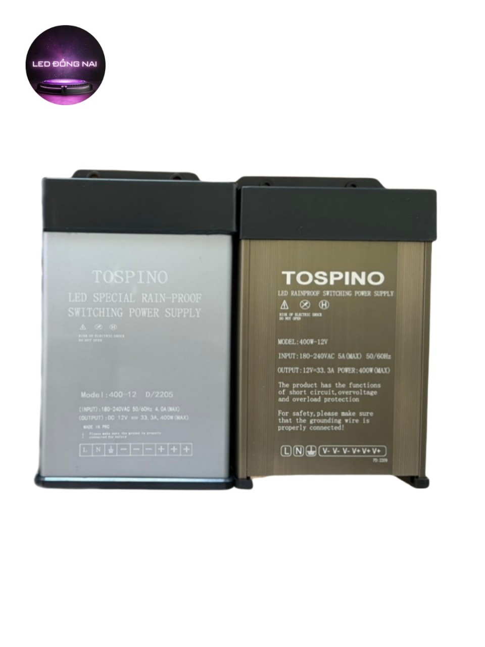 {TOSPINO} Nguồn led 12V 33.3A 400W ngoài trời chống nước chính hãng có bảo hành chuyên dùng cho bảng hiệu quảng cáo, trang trí ngoài trời