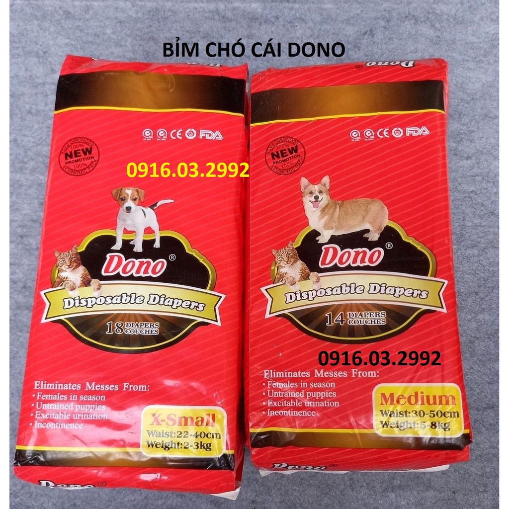 Bỉm Chó Cái Dono - Xs 18 miếng