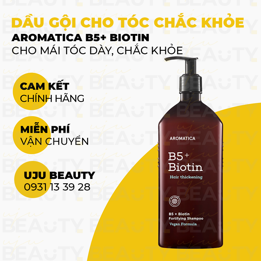 Dầu gội dầu dưỡng tóc, giúp mái tóc bóng khỏe - Aromatica B5 Biotin Fortifying Shampoo 400ml