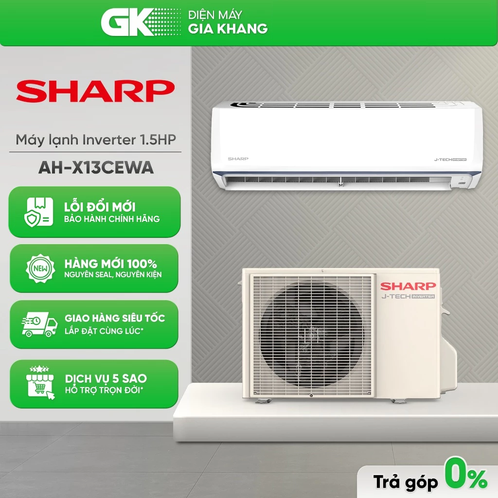 Máy lạnh sharp inverter 1.5 ngựa ah-x13cewa - giao toàn quốc