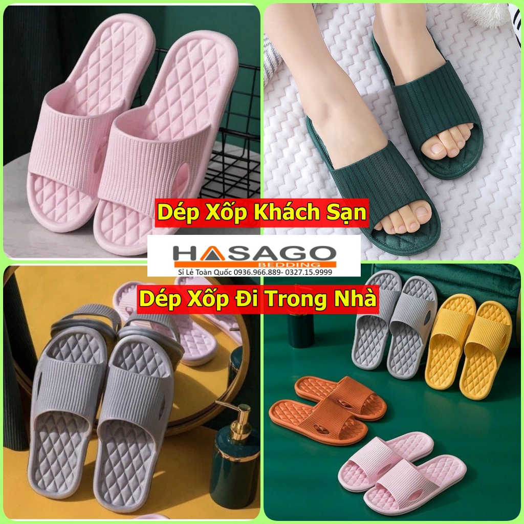 Dép xốp siêu nhẹ đúc nguyên khối đi trong nhà - dép xốp khách sạn hàng cao cấp siêu nhẹ chống trơn trượt