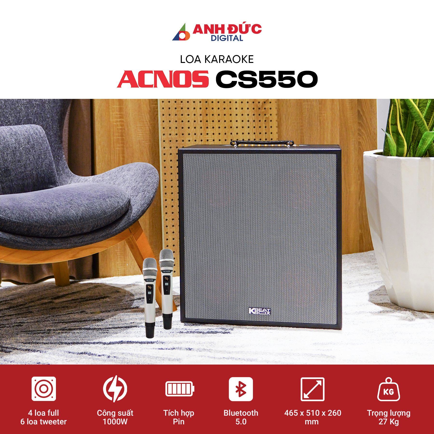 Loa karaoke acnos cs550 chính hãng - bảo hành 12 tháng sơn ca media