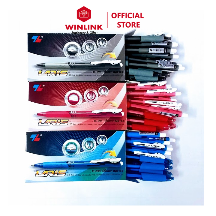 Bút bi mực trơn Thiên Long Laris đầu 0.5mm mực êm trơn, viết nhẹ, ít chảy mực