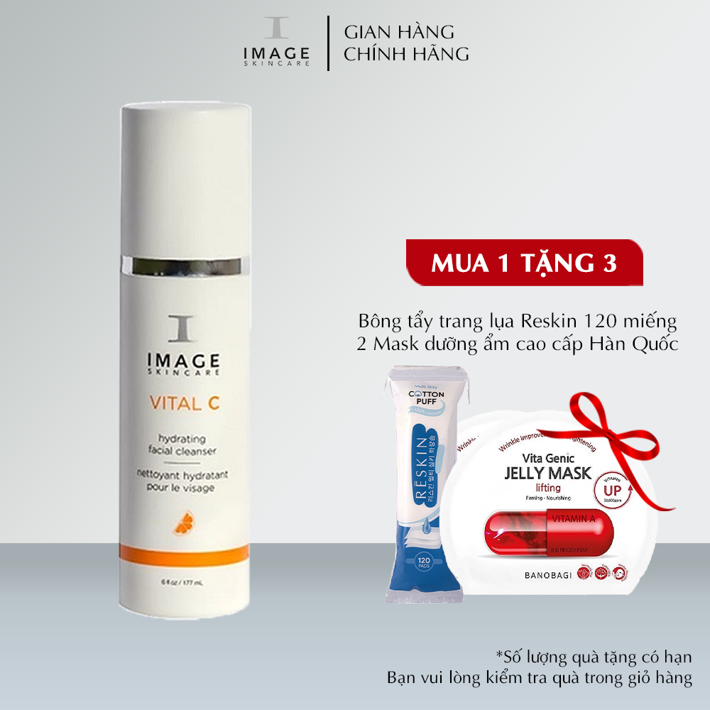 Sữa rửa mặt dưỡng ẩm phục hồi da Image Skincare Vital C Hydrating Facial Cleanser 177ml - Image Skincare Official Store