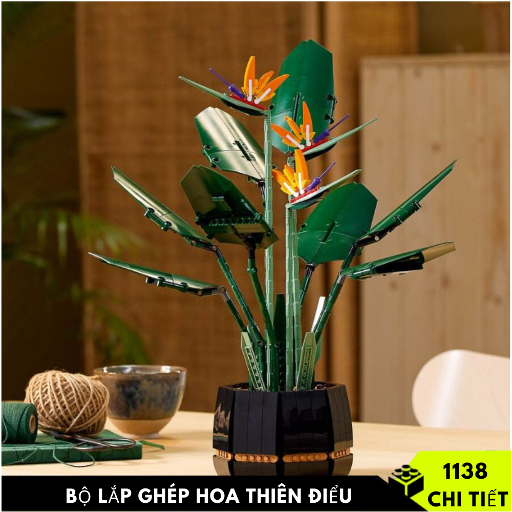 BỘ XẾP HÌNH LEGO HOA, LEGO HOA THIÊN ĐIỂU, LEGO NON 10289 HOA THIÊN ĐIỂU 1137 CHI TIẾT - KÈM HÌNH ẢNH THẬT