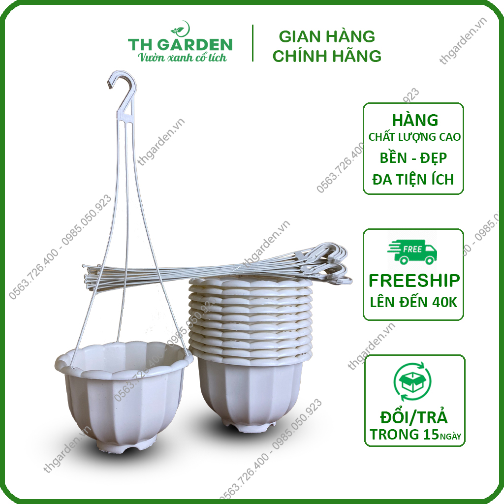 Chậu Treo Ban Công TH Garden - Chậu Nhựa Trồng Hoa Treo Ban Công - Chậu Bí Trồng Cây Cao Cấp