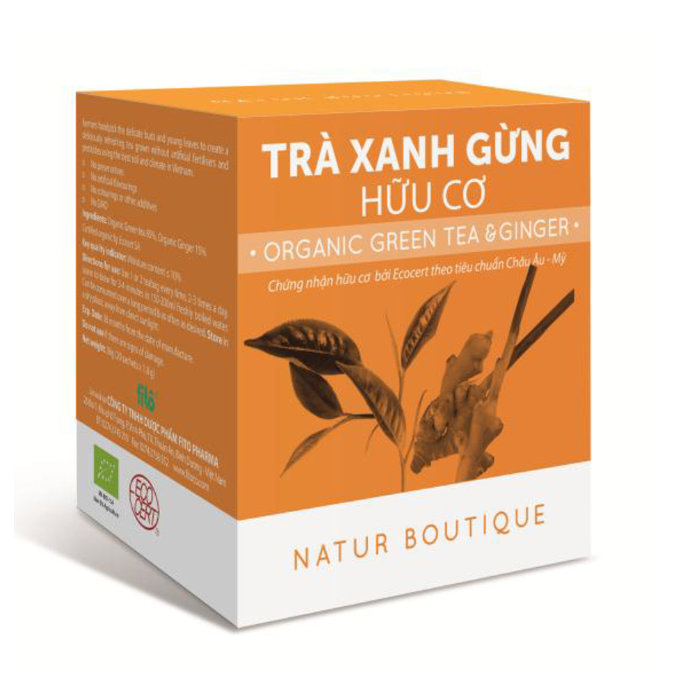 [HCM]Trà Xanh Gừng Hữu Cơ Natur Boutique Organic Ginger Green Tea (20 teabags)