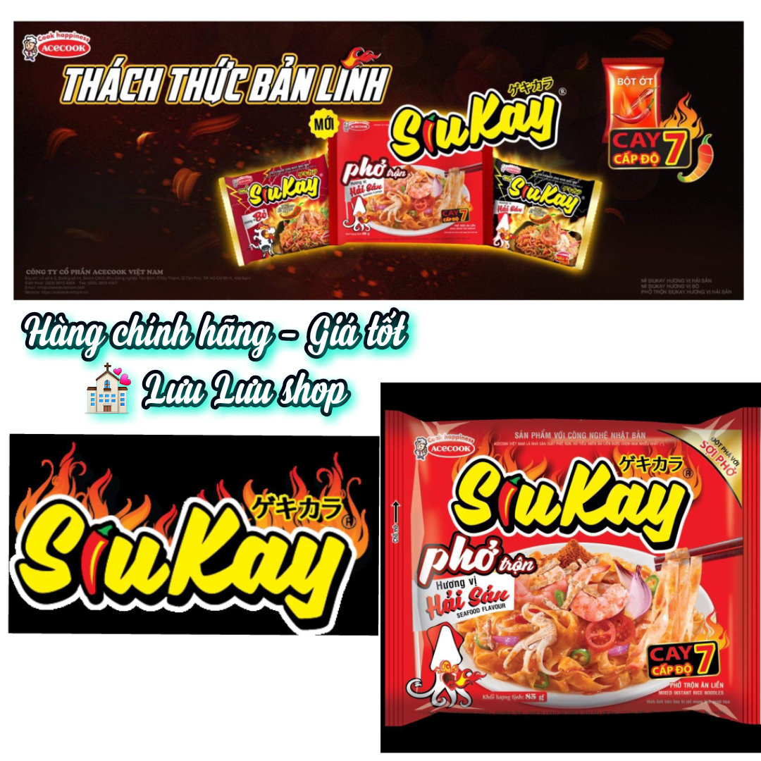 Phở trộn Siukay 7 cấp độ vị hải sản gói 85g