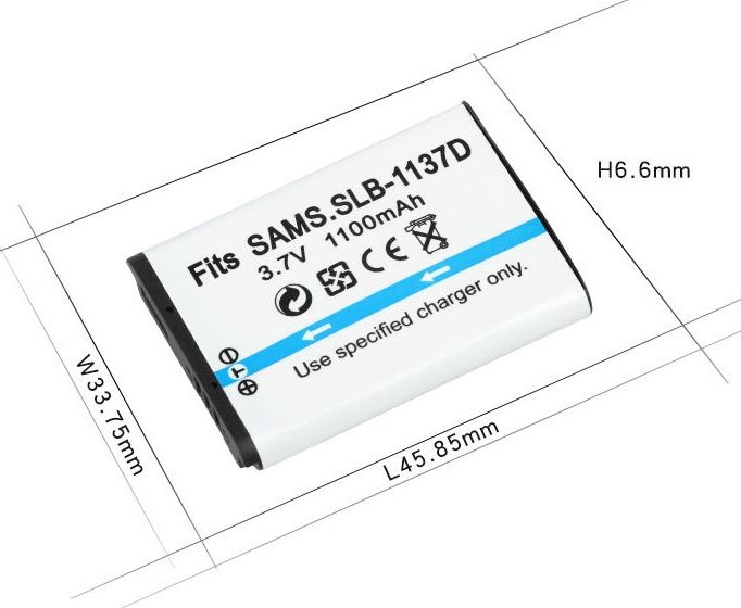 Pin máy ảnh samsung slb-1137d, dùng cho digimax u-ca 401, u-ca401, ca401, digimax u-ca 501, u-ca501, ca501, digimax u-ca 505, u-ca505