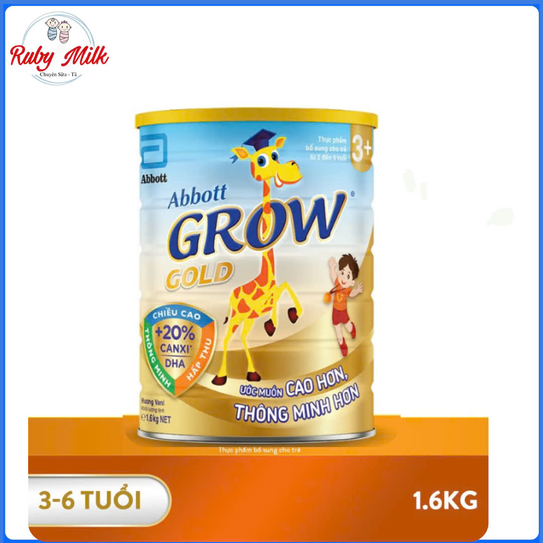 Sữa bột Abbott Grow Gold 3+ lon 1,6kg cho trẻ 3 - 6 tuổi