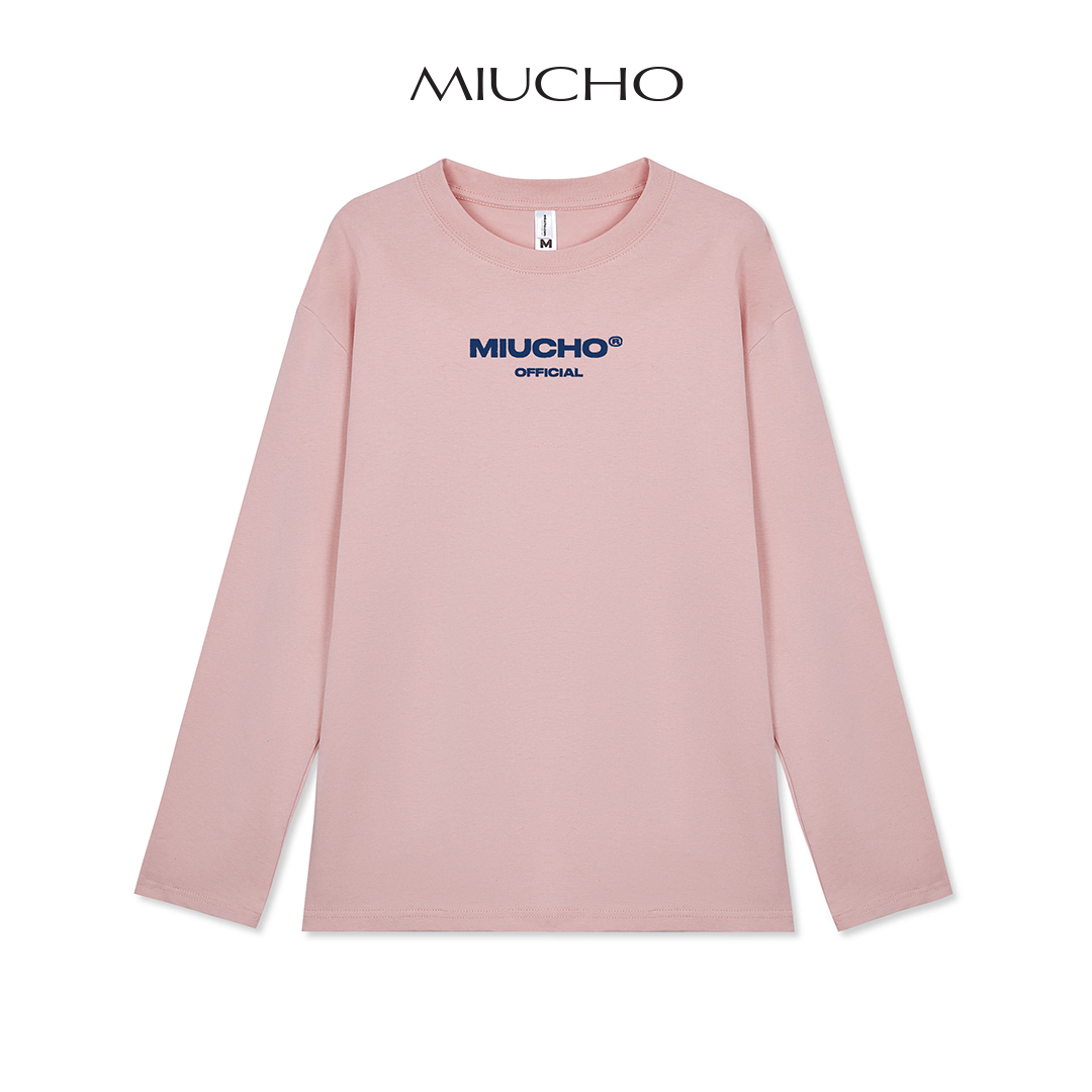 Áo tay dài nữ nhiều màu Miucho AD007 chất cotton co giãn in basic