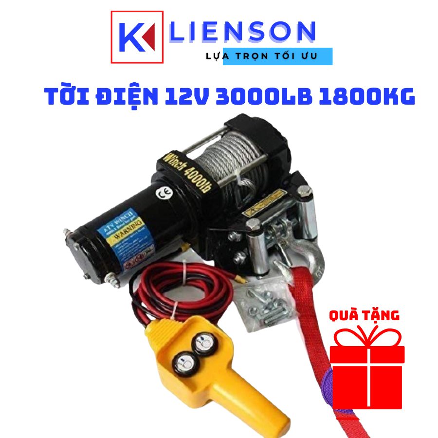Tời điện kéo xe 12v 3000lb 1.3 tấn