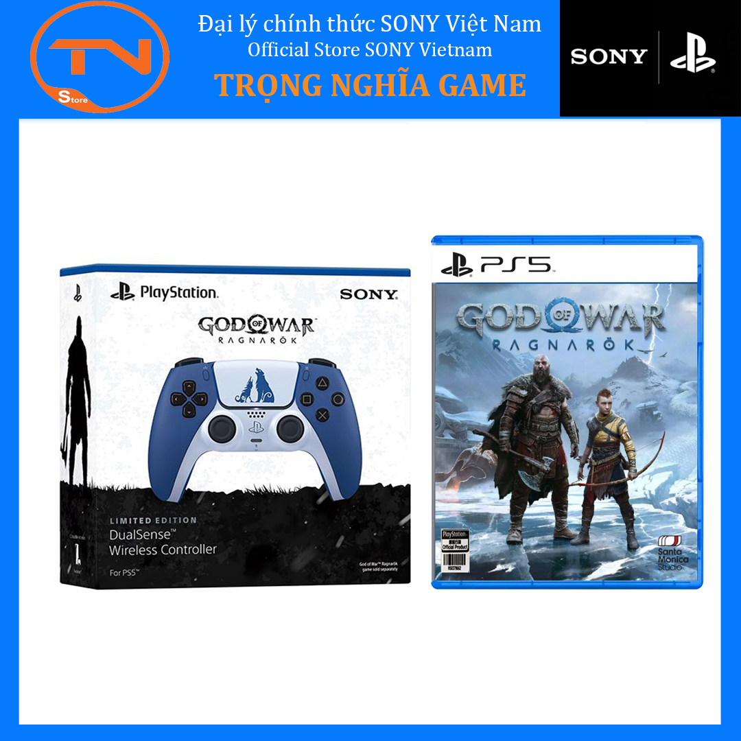 Bộ sản phẩm đĩa game PS5 God of War Ragnarok và Tay cầm Dualsense God of War - Hàng chính hãng Sony Việt Nam