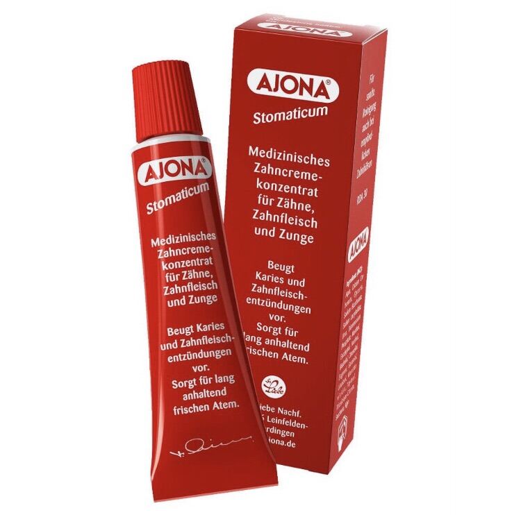 Kem đánh răng y tế Ajona Cao cấp Nội địa Đức 25ml trắng răng loại bỏ cao răng ngừa sâu răng hiệu quả