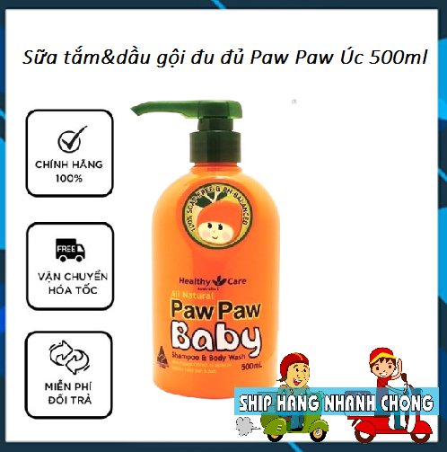 ÚC Sữa Tắm Gội đu đủ Paw Paw Baby Healthy Care 500ml