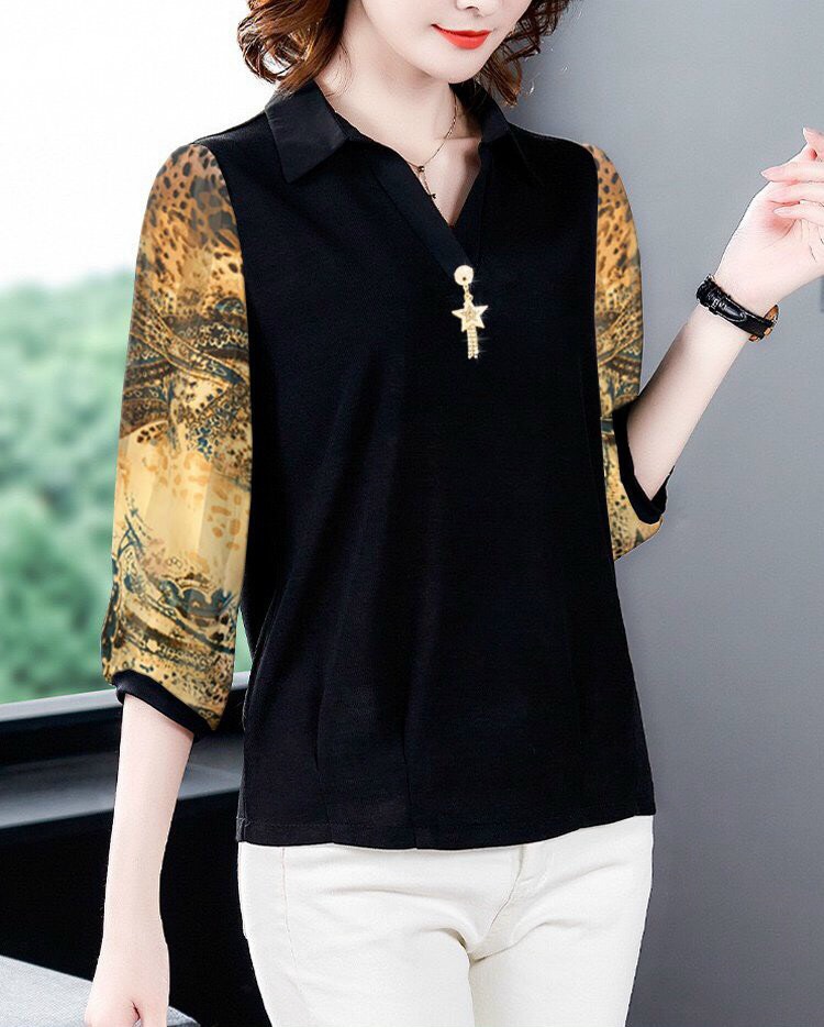 ÁO KIỂU TRUNG NIÊN KÈM CÀI ÁO