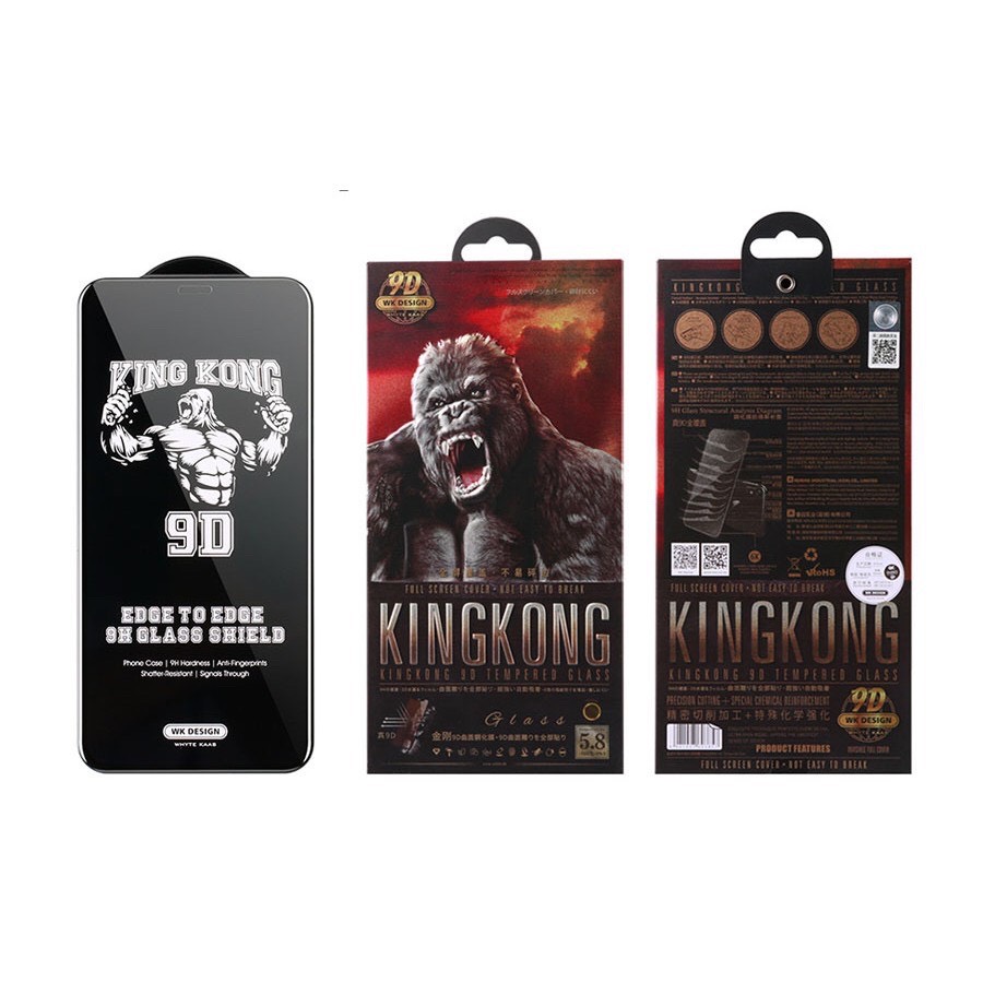 Kính cường lực chính hãng kingkong 9d full màn trong suốt dành cho iphone x-xs, xr, xs max, 11, 11pro, 11pro max , iphone12mini, 12-12pro, 12promax, iphone 13mini, 13-13pro, 13promax, iphone 14 series - dán full màn - hộp sắt cao cấp - siêu xịn xò