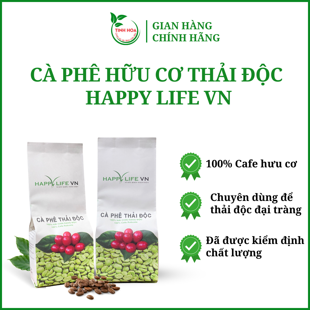 Cà phê hữu cơ thải độc đại tràng TINHHOACARE thải độc đại tràng bằng cà phê giúp đại tràng khoẻ ngừa táo bón gan khoẻ đẹp da giảm cân