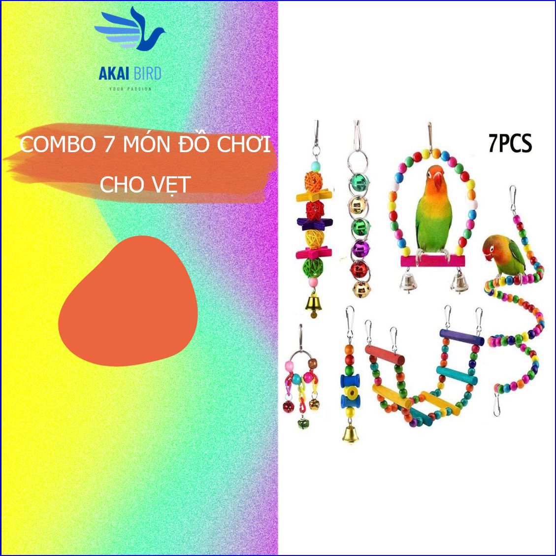 Combo 7 món phụ kiện vẹt - tq