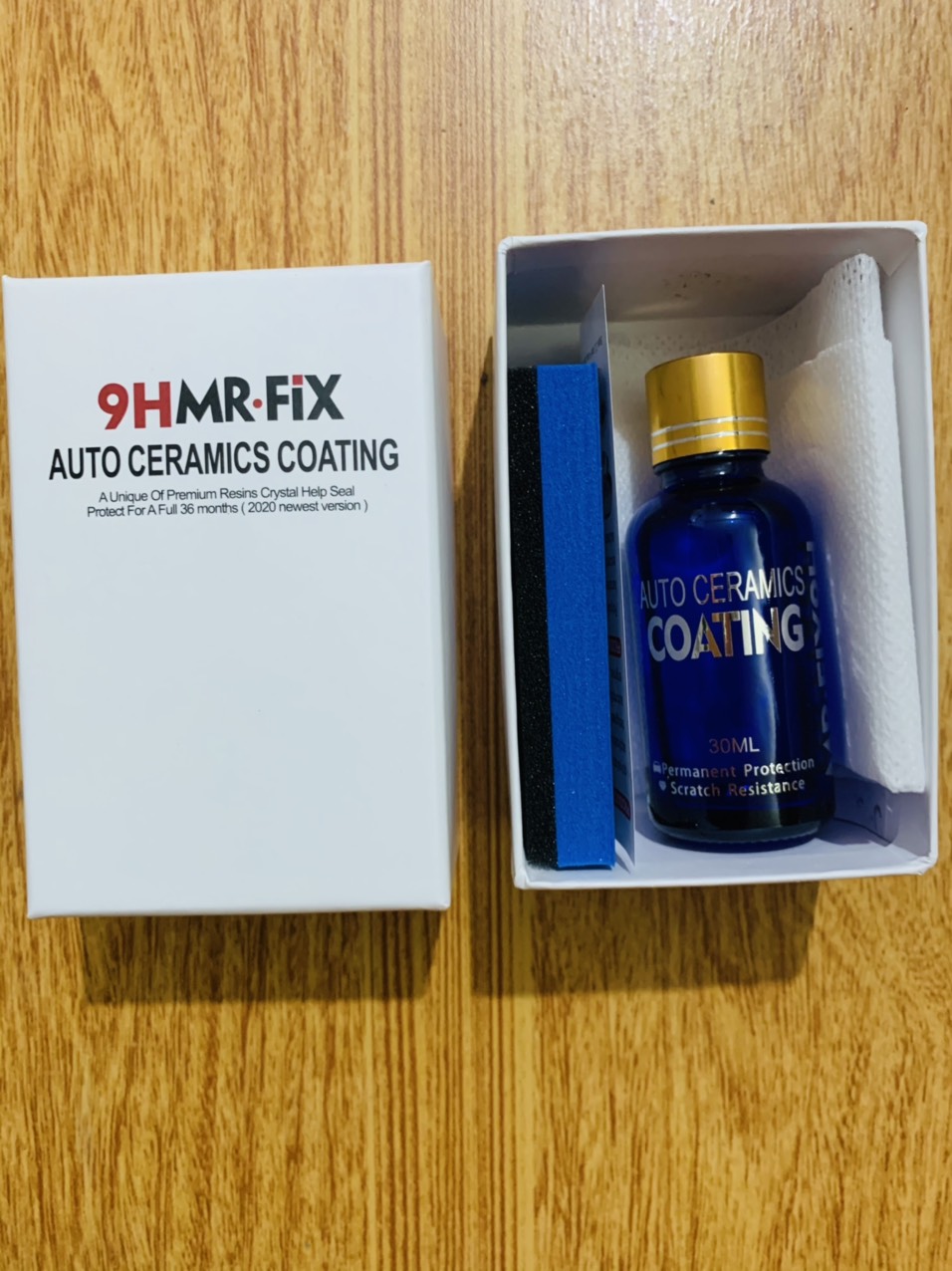 Dung dịch phủ Nano Auto Ceramic Coating 9H MR FIX 30ml Trắng - Tặng 1 lọ tinh dầu treo ô tô