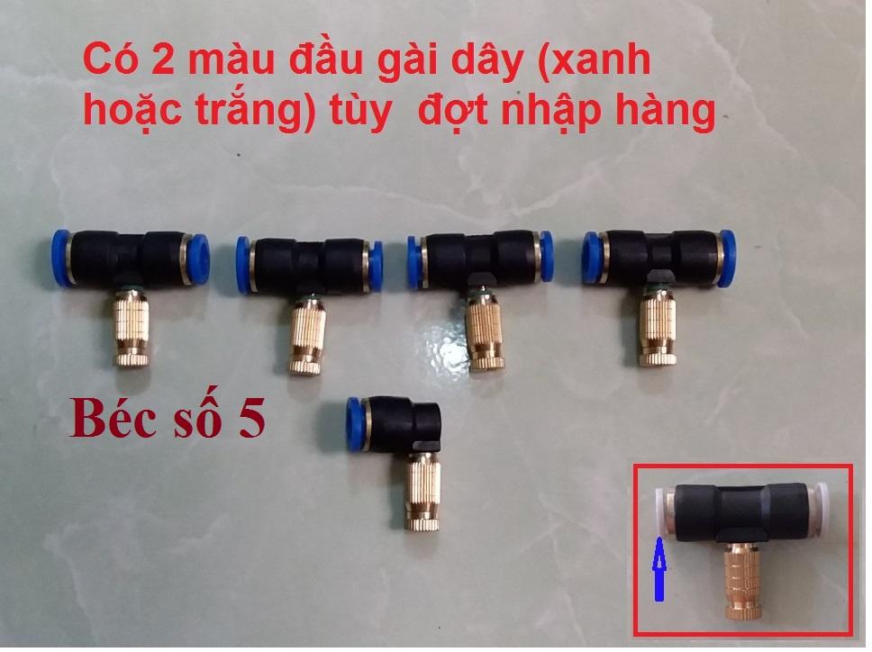 Bộ 5 đế nhựa + béc phun sương tưới lan/hoa/rau (béc số 4- 5- 6- 8)