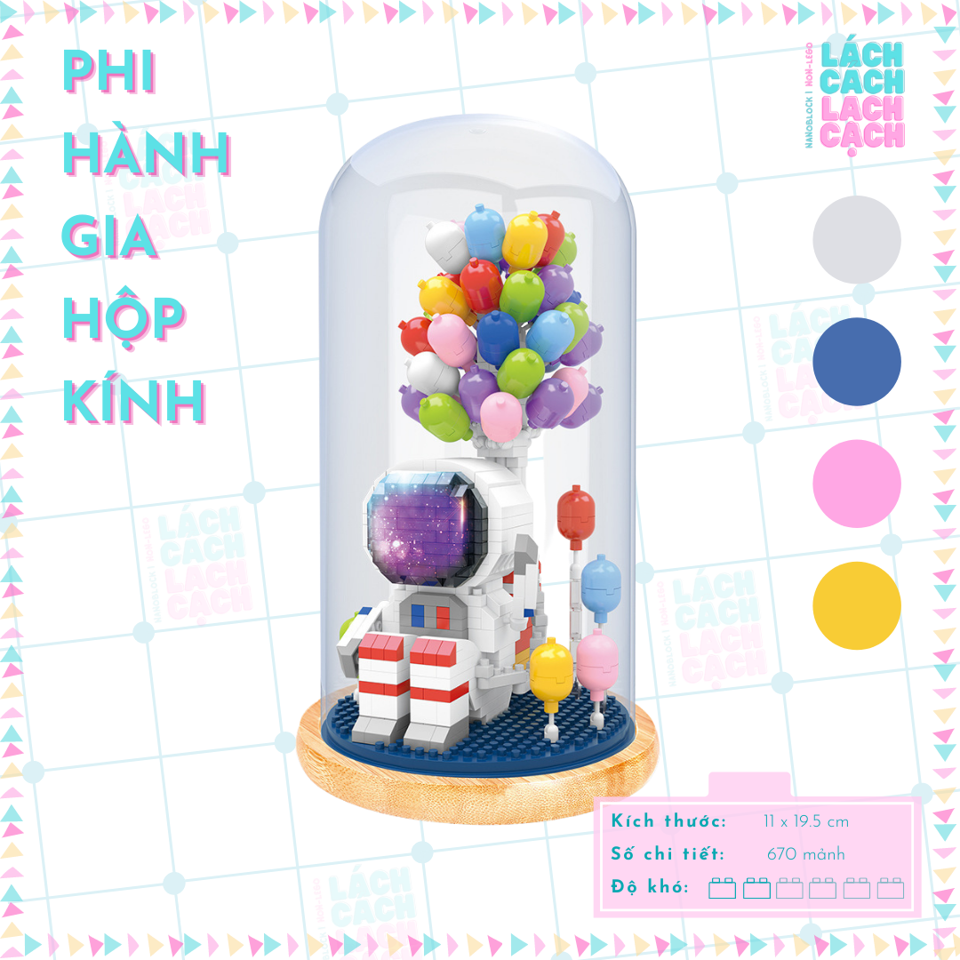 Bộ đồ chơi xếp hình lắp ráp lego nanoblock Phi hành gia hộp kính