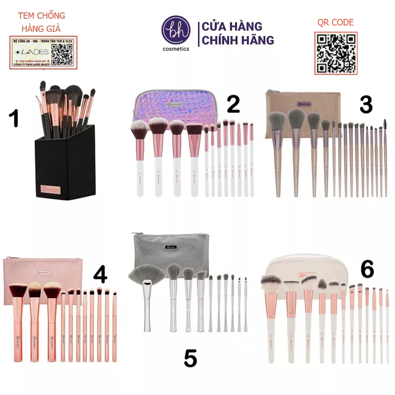 Bộ cọ trang điểm bh cosmetics -8 loại cọ