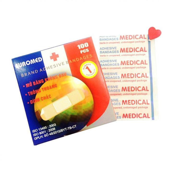 Hộp 100 băng cá nhân euromed