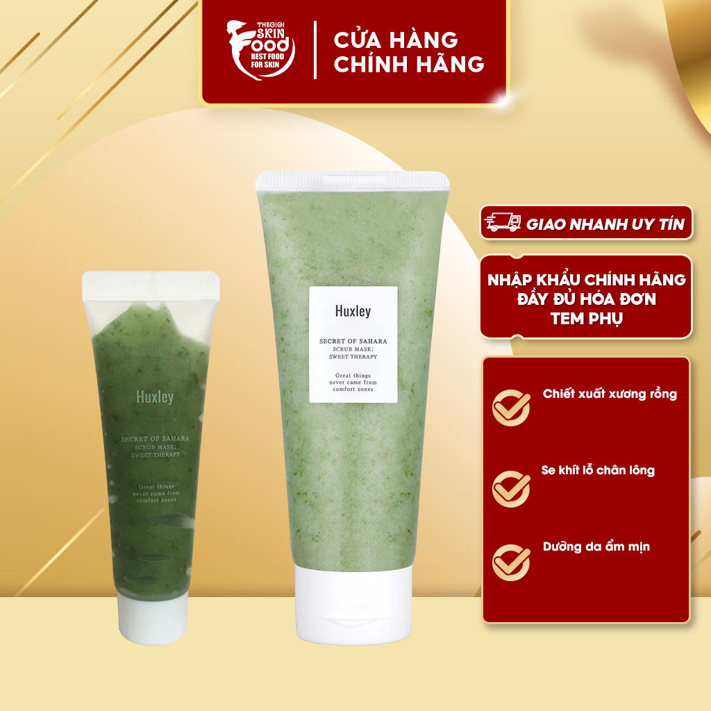 Mặt Nạ Có Hạt Giúp Tẩy Tế Bào Chết Với Chiết Xuất Từ Xương Rồng Huxley Scrub Mask Sweet Therapy