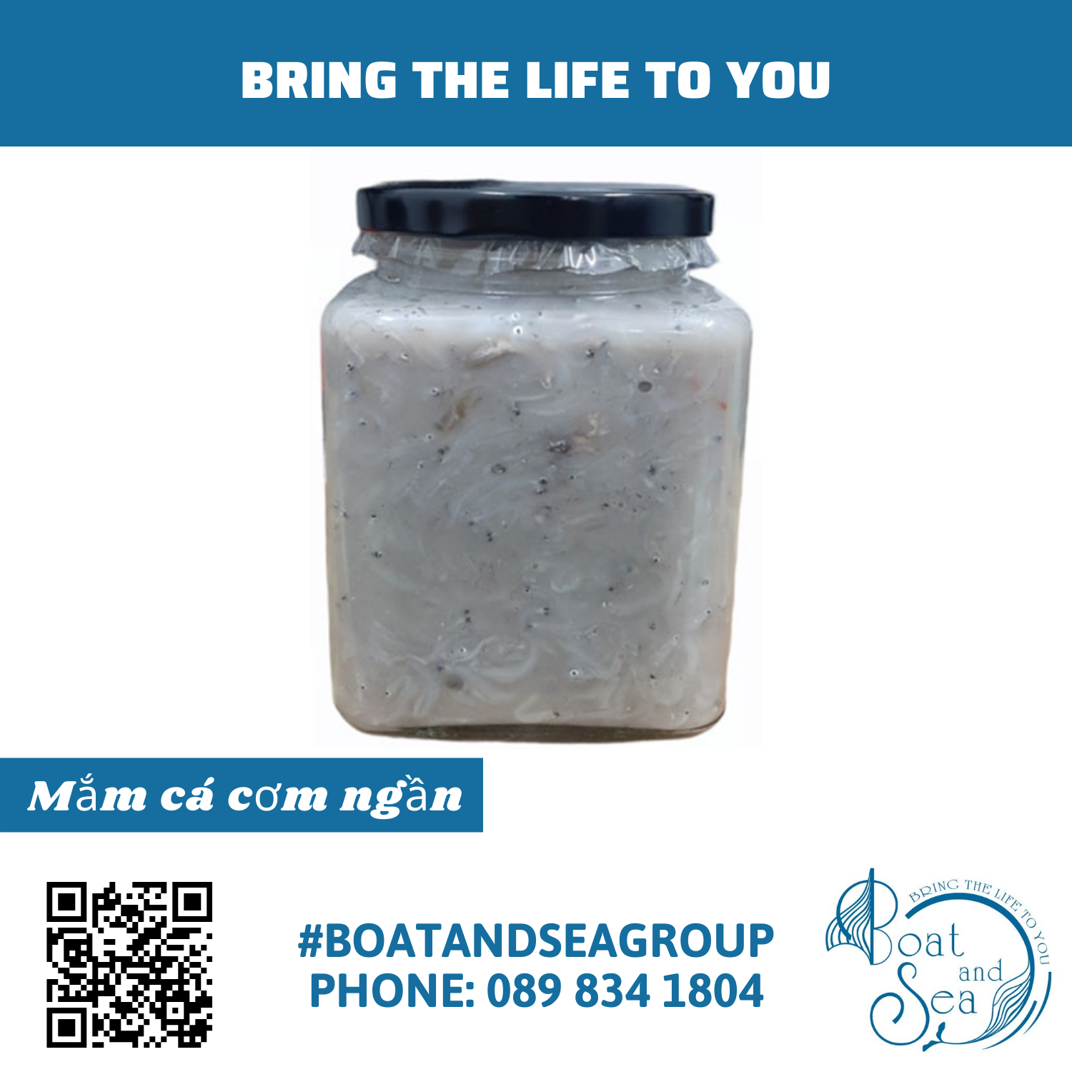 Mắm cá cơm ngần (cá cơm sữa) - Hộp thủy tinh 500g