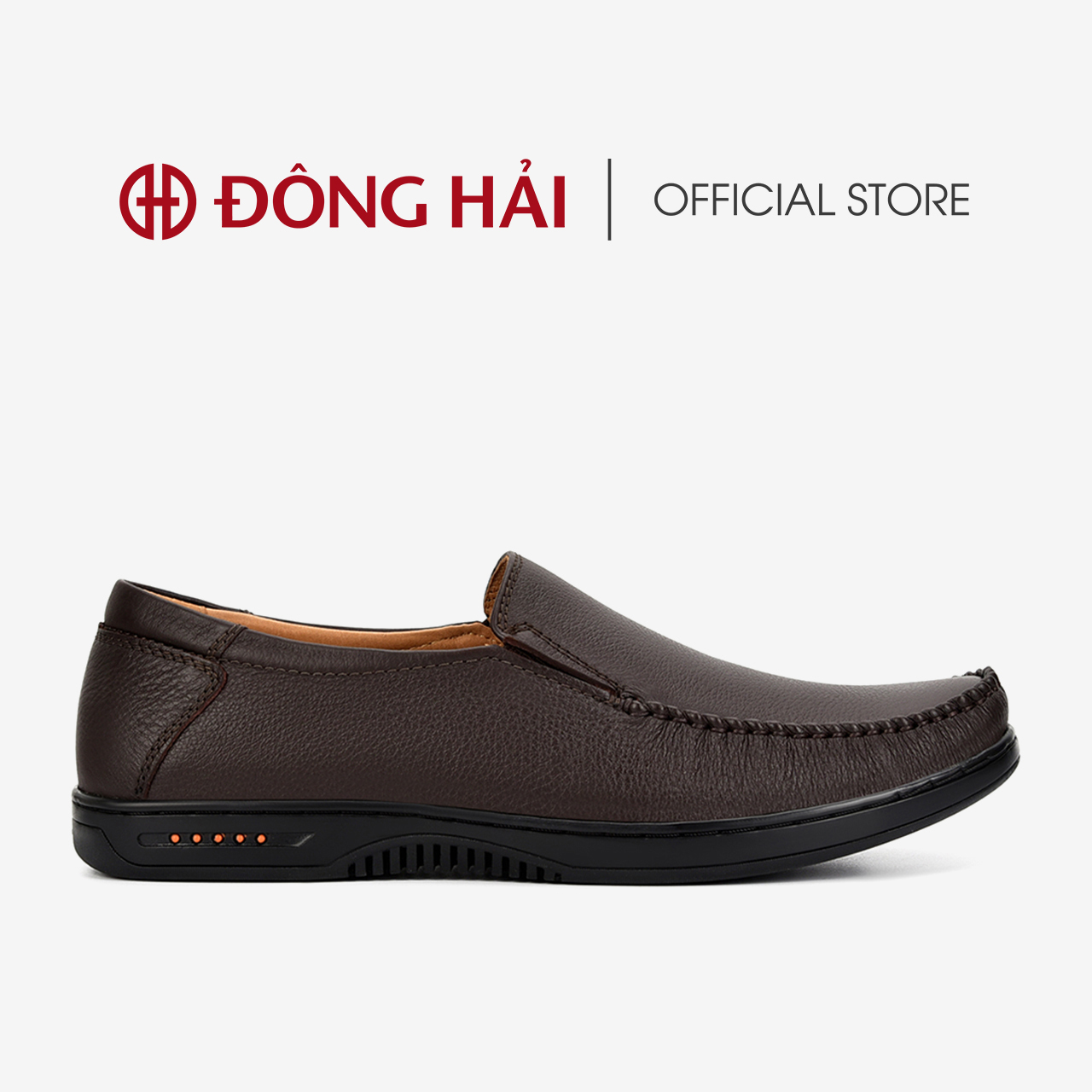 Giày lười nam Đông Hải da bò cao cấp đế cao su 3cm chắc chắn - G0341