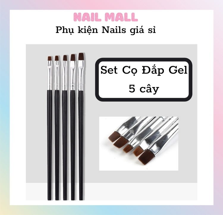 Set cọ đắp gel 5 cây đủ size hn08