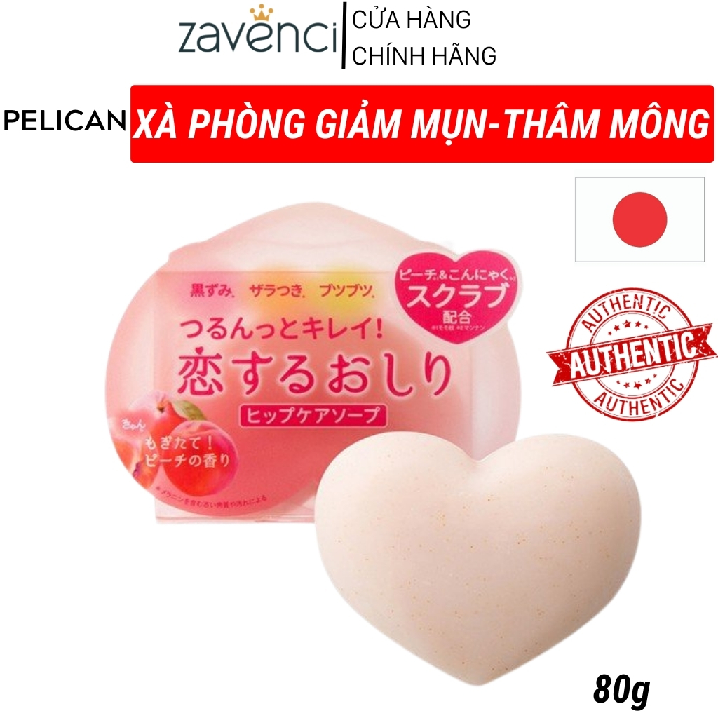 Xà phòng giảm thâm mông Pelican Nhật Bản làm trắng ngăn ngừa, giảm mụn thâm mông 80g Zavenci