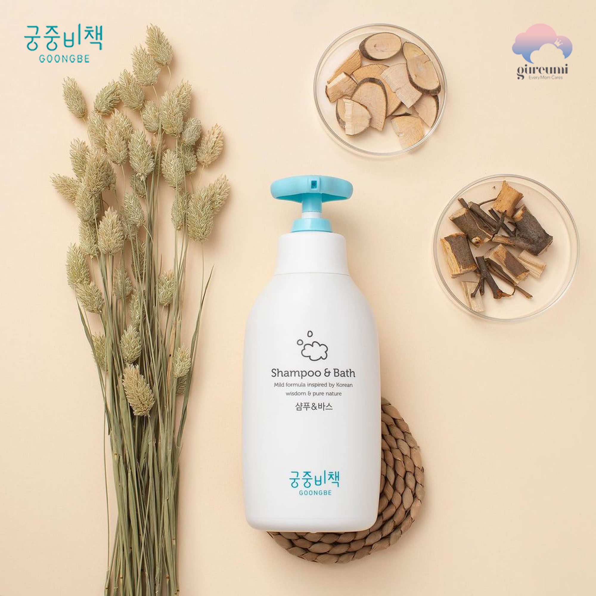 Sữa tắm gội toàn thân hàn quốc goongbe , sữa tắm dịu nhẹ dưỡng ẩm 350ml