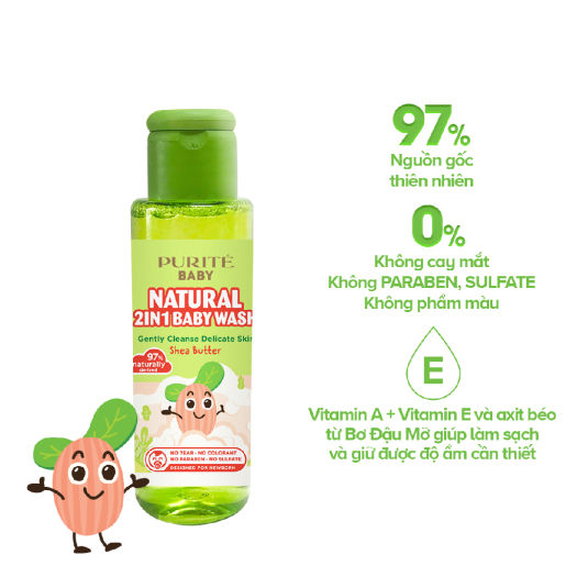 Sữa tắm gội purité baby bơ đậu mỡ 60g - có hộp_ht