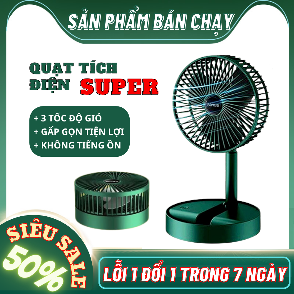 Quạt mini gấp gọn siêu tiện ích-Quạt mini cầm tay sạc pin để bàn