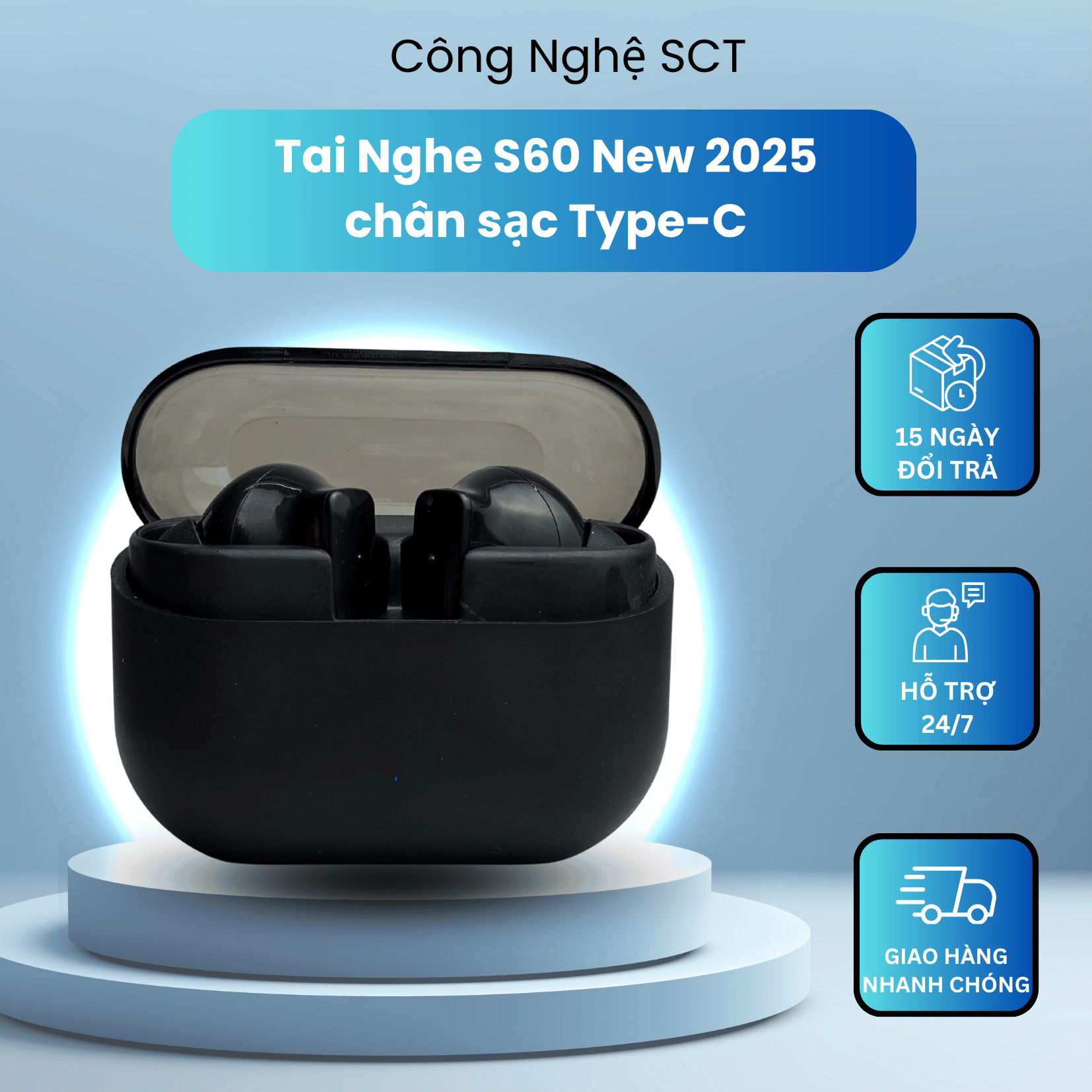 ( GIÁ TỐT ) Tai Nghe Bluetooth S60 Chất Âm Trong, Thiết Kế Gọn, Đeo Êm, Mic Rõ Phù Hợp Mọi Thiết Bị