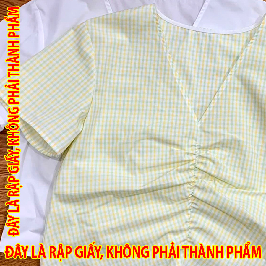 Rập Giấy SM031 - Áo Croptop nhún ngực cổ V
