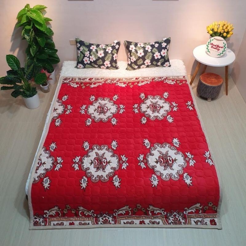 SALE-Thảm cừu đa năng trải giường trải sàn 3 lớp có đai chun cố định 4 góc bà béo Bedding-KT-1M8X2M