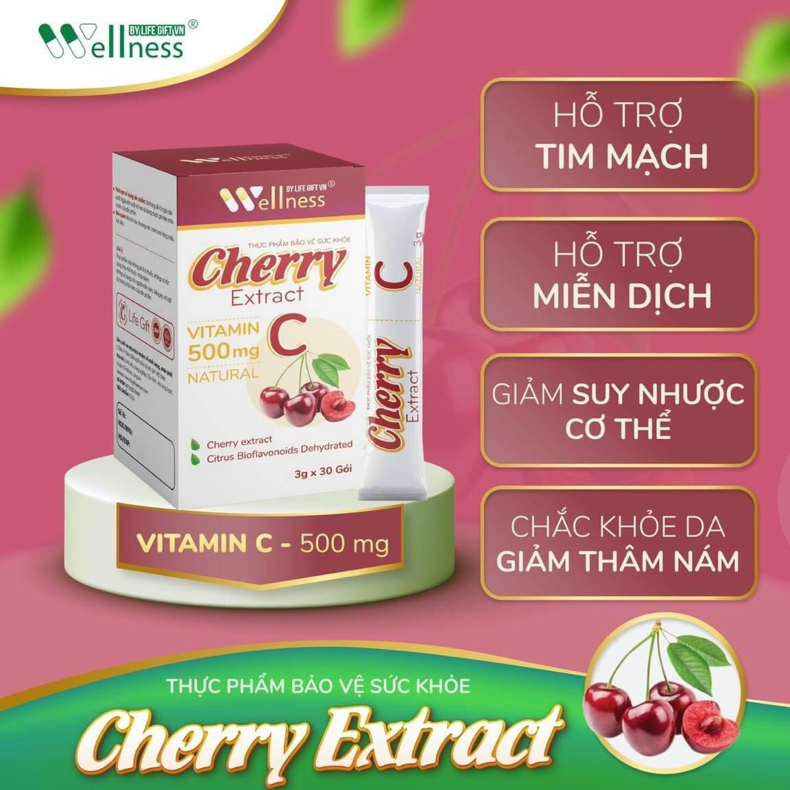 Thực phẩm bảo vệ sức khỏe VITAMINC 500Mg Cherry Extract - AMIONE-VN01