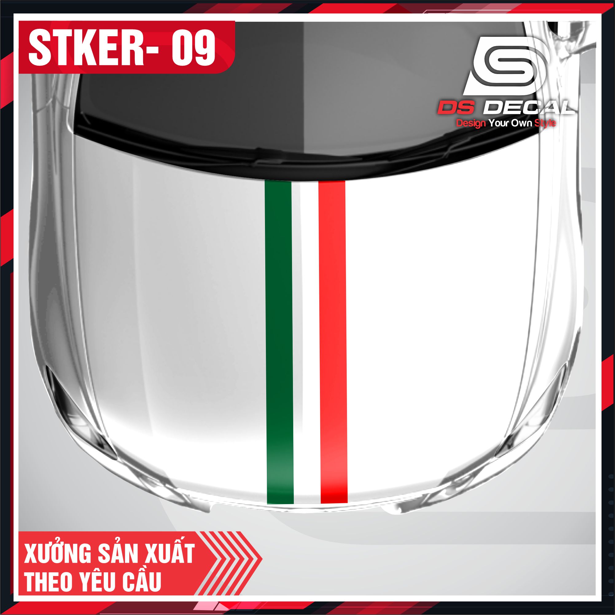 Tem dán capo xe ô tô , sticker trang trí xe ô tô, decal dán ô tô pvc chống nước - dsdecal