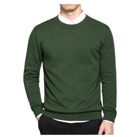 Áo len nam cổ tròn màu đen - len cổ tròn đen