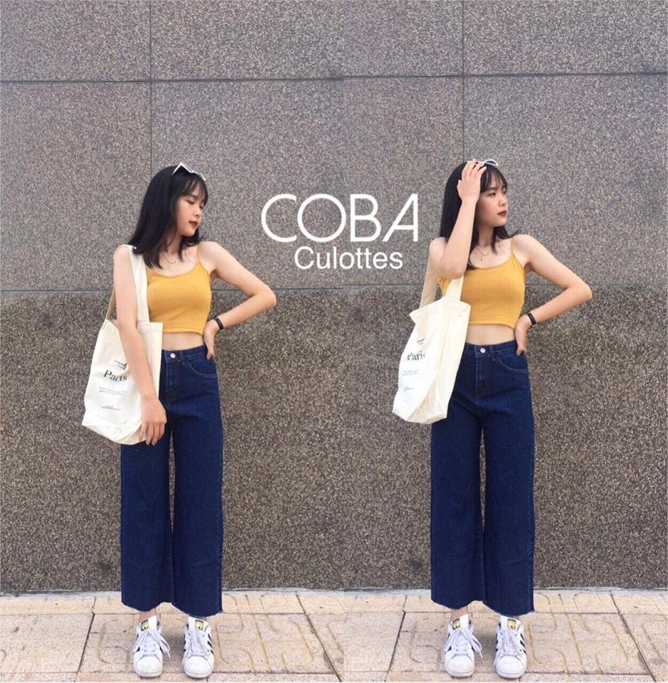 Quần jeans nữ ống rộng cao cấp Jeans Fashion