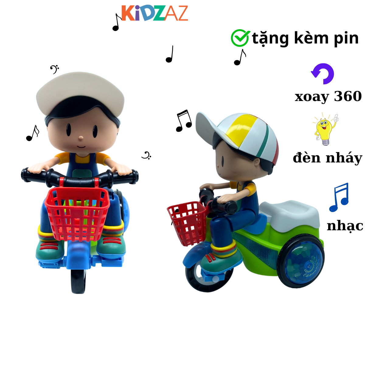 Đồ chơi chú bé shiper có nhạc có đèn quay 360 độ
