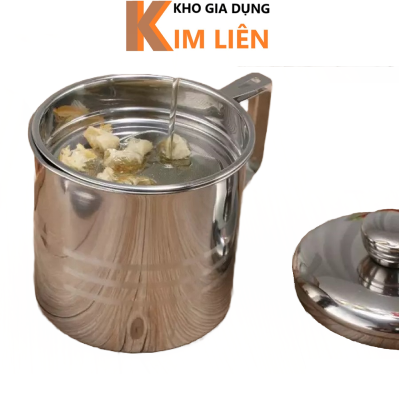 Ca lọc dầu ăn inox sus 304 có lưới lọc cặn